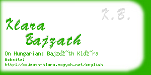 klara bajzath business card